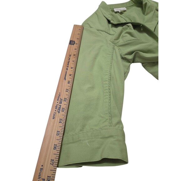 Coldwater Creek Jacket Women's 14 Lime Green 3/4 Sleeves Pockets Cotton I9.1 - Picture 7 of 10
